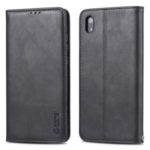AZNS Retro Style PU Leather Card Holder Case for Huawei Y5 (2019) – Black