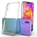 LEEU DESIGN Air Cushion Shockproof TPU Casing with Voice Conversion Jack for Huawei P20 – Transparent