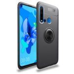 LENUO Metal Ring Bracket TPU Cover for Huawei P20 lite (2019) / nova 5i Built-in Magnetic Metal Sheet – All Black