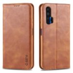 AZNS Retro Style PU Leather Card Holder Case for Huawei Honor 20 Pro – Brown