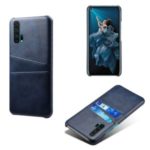 Double Card Slots PU Leather Coated PC Case for Huawei Honor 20 Pro – Dark Blue