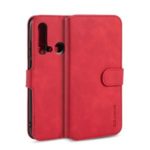 DG.MING Retro Style Leather Wallet Cell Phone Case for Huawei P20 lite (2019) / Nova 5i – Red