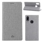 VILI DMX Cross Texture Card Holder Leather Stand Case for Huawei P Smart Z – Grey