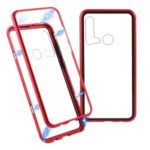 Magnetic Attraction Metal Frame Tempered Glass Phone Case for Huawei P20 lite (2019) / nova 5i – Red
