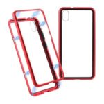 Detachable Magnetic Attraction Metal Frame + Tempered Glass Shell Protective Phone Case for Huawei nova 5 / nova 5 Pro – Red