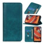 Litchi Texture Auto-absorbed Split Leather Cell Phone Shell with Stand for Huawei Honor 9X Pro – Green