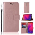 Imprint Dream Catcher Owl Leather Wallet Phone Cover for Xiaomi Redmi K20 / Redmi K20 Pro / Mi 9T / Mi 9T Pro – Rose Gold