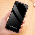 Pure Color Tempered Glass + TPU Edges Phone Covering Case for Xiaomi Redmi 7A – Black