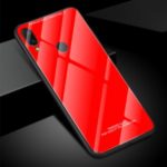 Solid Color Tempered Glass + TPU Edges Protective Shell for Xiaomi Redmi 7/Y3 – Red