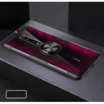 For Xiaomi Redmi K20 / Mi 9T / Redmi K20 Pro / Mi 9T Pro Finger Ring Kickstand TPU + Glass Hybrid Case [Built-in Magnetic Metal Sheet] – All Black