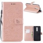 Imprint Butterfly Flowers Leather Phone Shell Cover for Xiaomi Redmi K20/Mi 9T/K20 Pro/Mi 9T Pro – Rose Gold