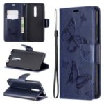 Imprint Butterfly Wallet Stand PU Leather Phone Case for Xiaomi Redmi K20 / K20 Pro / Mi 9T / Mi 9T Pro – Blue