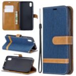 Assorted Color Jeans Cloth Leather Wallet Case for Xiaomi Redmi 7A – Dark Blue