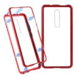 Magnetic Attraction Detachable Metal Frame + Tempered Glass Cover Mobile Phone Case for Xiaomi Redmi K20 / Mi 9T / K20 Pro / Mi 9T Pro – Red
