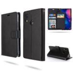ROAR Square Style Leather Stand Phone Shell Cover Case for Xiaomi Redmi Note 7 / Note 7 Pro (India) / Note 7S – Black