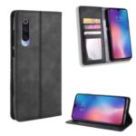 Vintage Style PU Leather Wallet Stand Phone Case for Xiaomi Mi CC9 Meitu Edition / Mi CC9 – Black