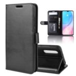 Crazy Horse Wallet Leather Stand Shell for Xiaomi Mi CC9/Mi CC9 Meitu Edition – Black