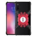 Heroes Series X-Shaped Electroplating Metal Bumper Shell with Kickstand for Xiaomi Mi 9 – Red/Black