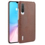 Crocodile Skin PU Leather Coated PC Case for Xiaomi Mi CC9e / Mi A3 – Brown
