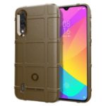 Anti-shock Square Grid Texture TPU Case for Xiaomi Mi CC9 / Mi CC9 Meitu Edition – Brown