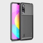 IPAKY Carbon Fiber Texture Soft TPU Back Phone Case for Xiaomi Mi CC9 / Mi CC9 Meitu Edition – Black