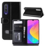 Crazy Horse Leather Wallet Stand Phone Case for Xiaomi Mi CC9e / Mi A3 – Black