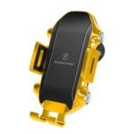 CW11 Electromagnetic Sensing Vehicle Wireless Charger Auto Clamping Car Phone Holder – Yellow