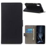 For ZTE Blade A5 (2019) PU Leather with Wallet Stand Protective Cover – Black