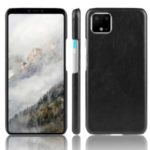 Litchi Texture PU Leather Coated PC Phone Shell Case for Google Pixel 4 XL – Black