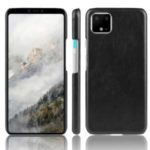 Litchi Skin Leather Coated Hard PC Shell Case for Google Pixel 4 – Black