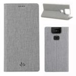 VILI DMX Cross Texture Stand Leather Card Holder Case for Asus Zenfone 6 ZS630KL – Grey