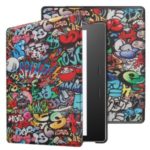 Pattern Printing Stand Leather Tablet Protective Case for Amazon Kindle Oasis (2019) – Cartoon Graffiti