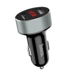 HOCO Z26 High Praise Dual Port Car Charger with Digital Display for iPhone Samsung etc.- Black