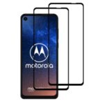 2Pcs/Pack 9H Curved Full Size Silk Print Tempered Glass Screen Protector [Face Recognition and Fingerprint Recognition] for Motorola One Vision/P40