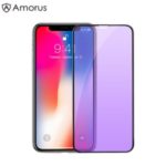 AMORUS For iPhone XS / X Anti-Blue-Light Tempered Glass Screen Protector Full Screen 0.3mm Arc Edge – Black