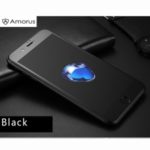 AMORUS 0.3mm Thickness 3D Curved Frosted Full Tempered Glass Phone Screen Protector Film for iPhone 7 Plus/8 Plus – Black