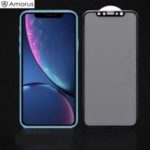 AMORUS for iPhone XR 6.1 inch 9H 3D 0.3mm [Anti-spy] Curved Tempered Glass Full Screen Protector – Black