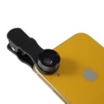 PICKOGEN Universal Clip 15X Macro Lens + 0.63X Wide-angle Lens Kit for iPhone Samsung Huawei – Black