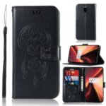 Imprinted Dream Catcher Owl Leather Wallet Case for OnePlus 7 – Black