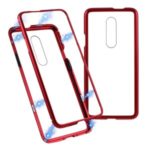 Magnetic Metal Frame + Tempered Glass Back Cell Phone Case for OnePlus 7 Pro – Red