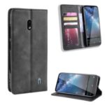 Auto-absorbed Vintage Style PU Leather Wallet Casing for Nokia 2.2 – Black