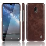 Litchi Texture PU Leather Coated PC Phone Casing for Nokia 2.2 – Brown