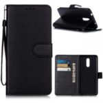 Solid Color Wallet Stand Leather Case for Nokia 3.2 – Black