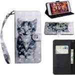 Printing Style Light Spot Decor Leather Wallet Phone Cover for Nokia 2.2 – Cat