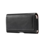 Men PU Leather Cross Matte Classic Waist-hanging for 5.7-6.0-inch Phone Shell Case – Black