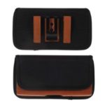 Universal Clip Hanging Waist Bag Card Holder Pouch Leather Phone Case for 5.5 inch Smartphones – Orange