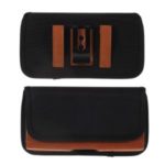 Universal Clip Hanging Waist Bag Card Holder Pouch Leather Phone Case for 5.5 inch Smartphones – Orange