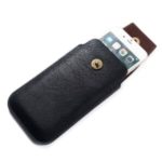 6.5 inch PU Leather Phone Pouch Waist Bag, Size: 19 x 11 x 2cm – Black