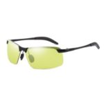 Metal Polarization 3043 Colored Dual-Purpose Night Vision Mirror Yellowing Grey Sunglasses – Black Glass Frame