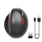 HXSJ 2.4G Chargeable Vertical Wireless Game Playing Office Working Mouse – Black/Red